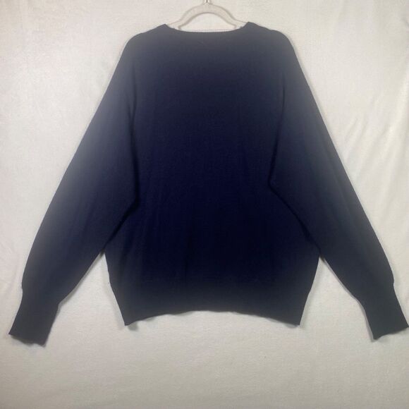 Clark & Gregory 100% Cashmere Sweater Navy Blue Size L Made in Scotland - Picture 2 of 11